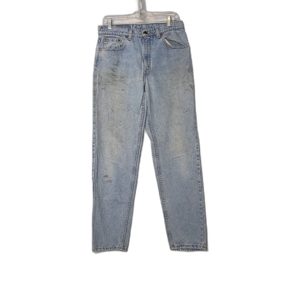 Vintage 90s LEVIS 550 Relaxed Fit Tapered Leg Denim Blue Jeans Mens Size W33 L32
